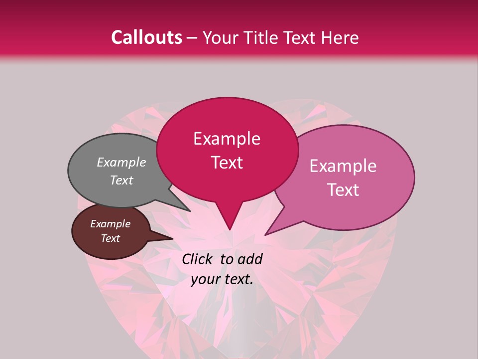Object Garnet Heart PowerPoint Template