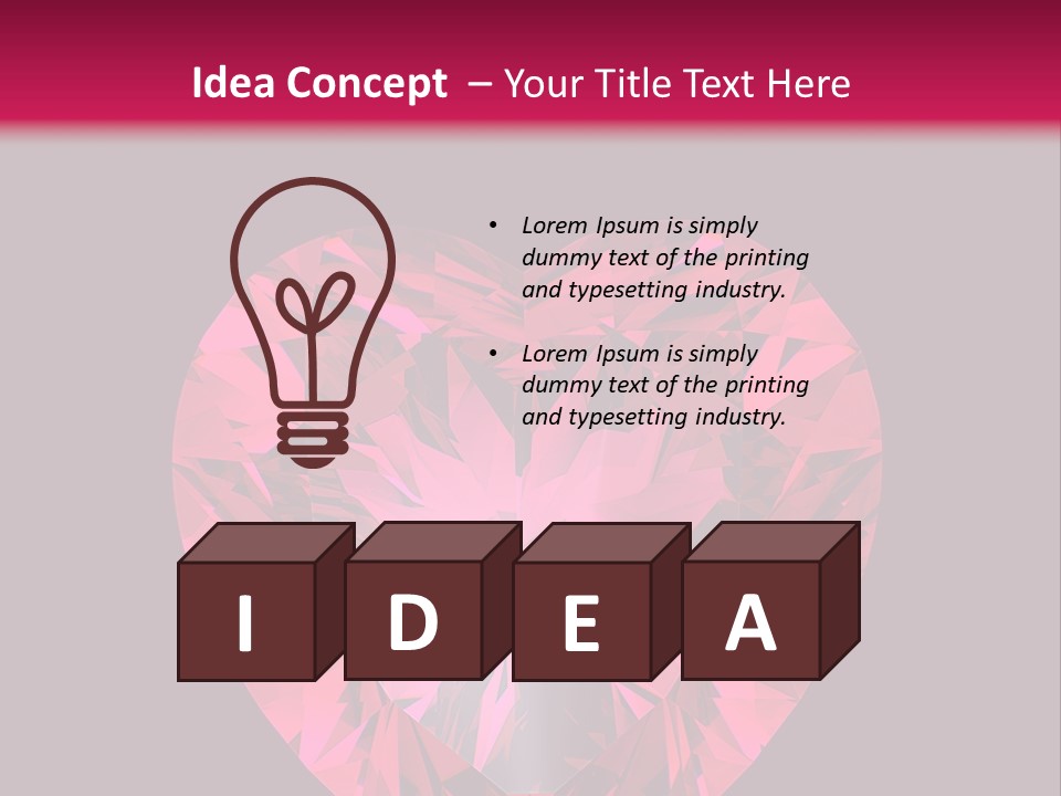 Object Garnet Heart PowerPoint Template