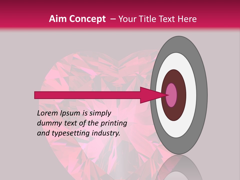 Object Garnet Heart PowerPoint Template