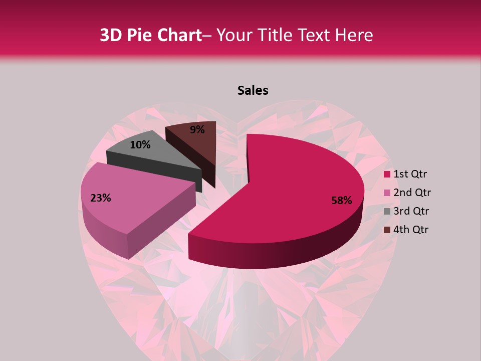 Object Garnet Heart PowerPoint Template