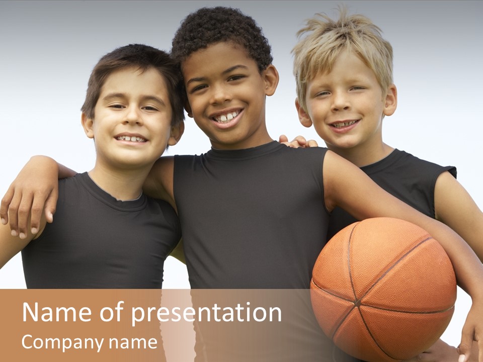 Holding Eight Year Old Sport PowerPoint Template