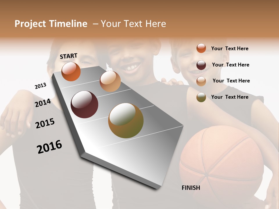 Holding Eight Year Old Sport PowerPoint Template