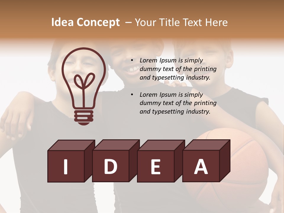 Holding Eight Year Old Sport PowerPoint Template