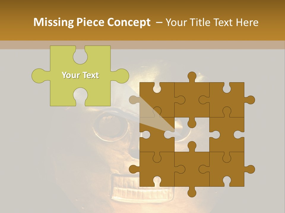 A Gold Mask With A Face On It PowerPoint Template