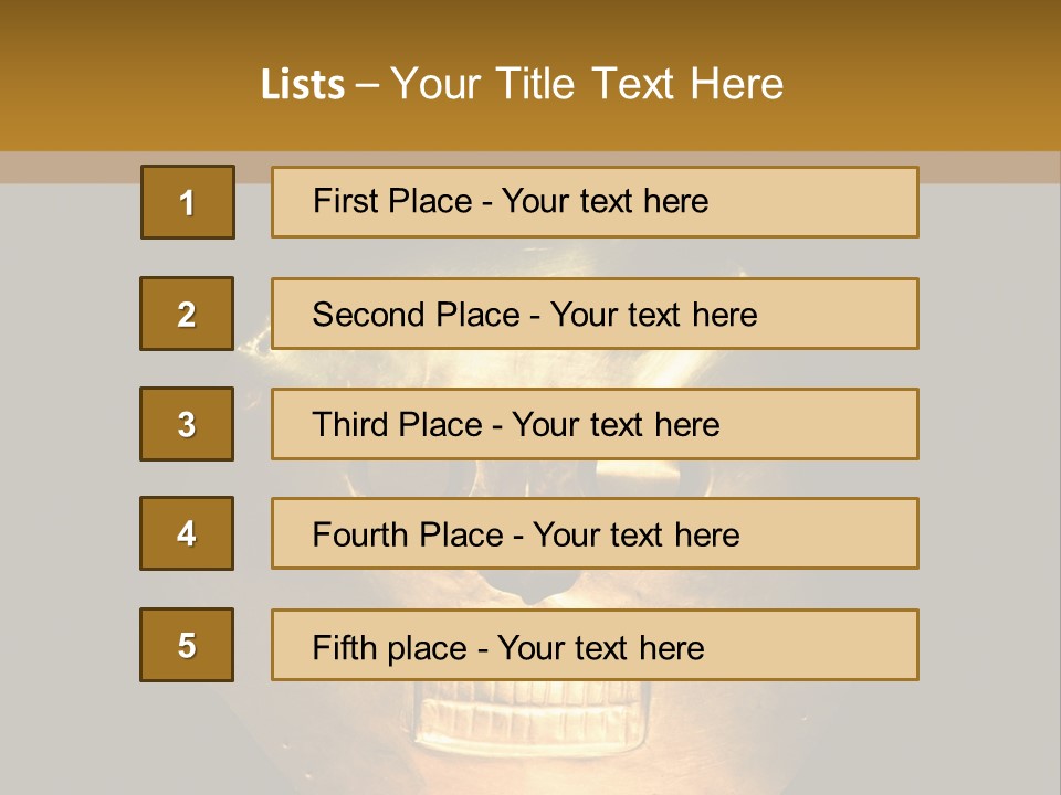 A Gold Mask With A Face On It PowerPoint Template