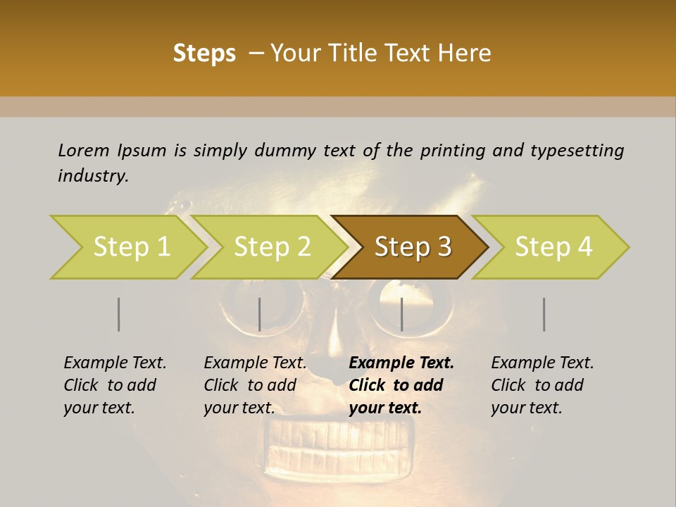 A Gold Mask With A Face On It PowerPoint Template