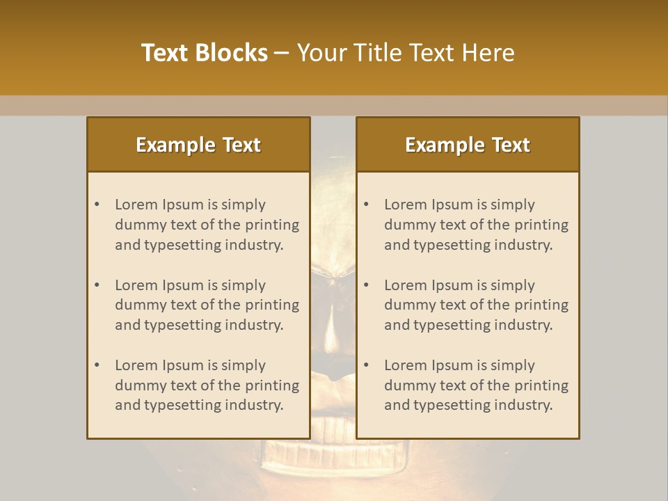A Gold Mask With A Face On It PowerPoint Template