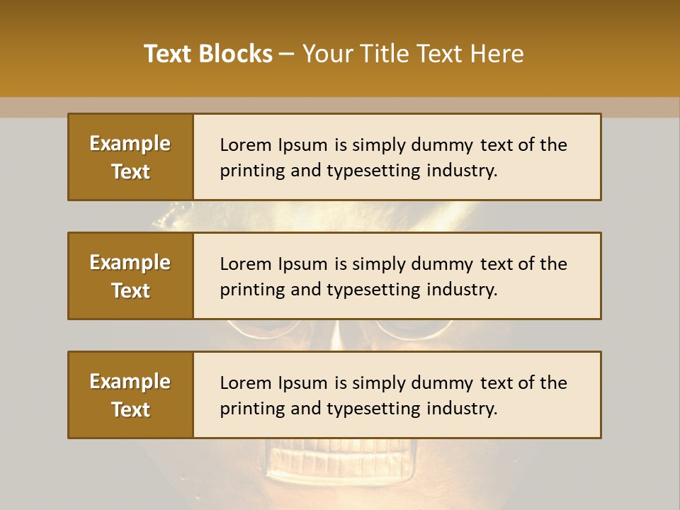A Gold Mask With A Face On It PowerPoint Template