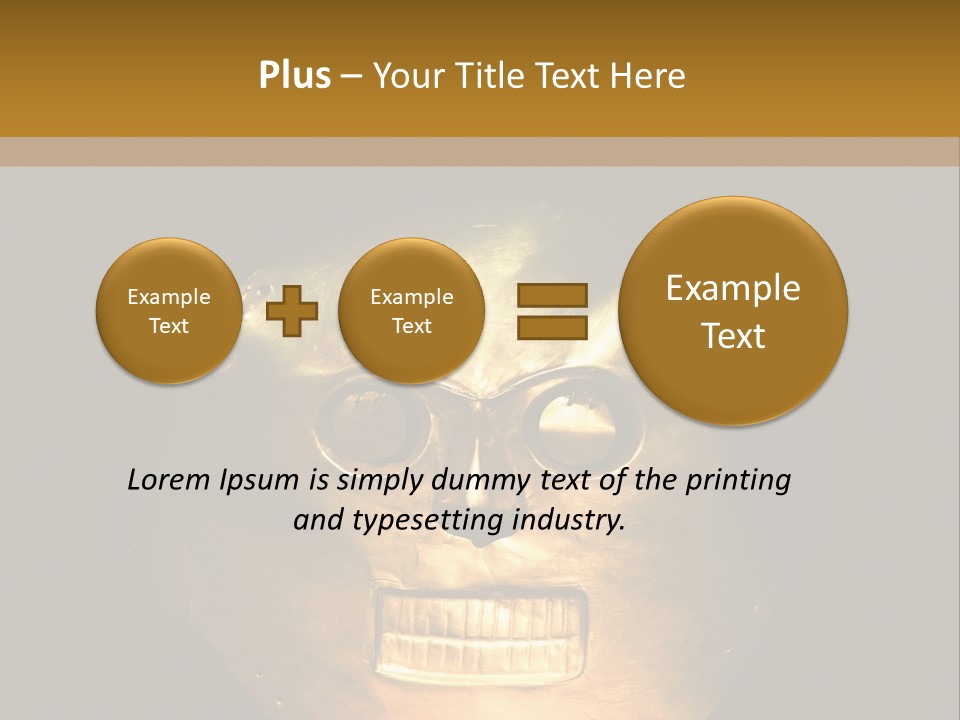 A Gold Mask With A Face On It PowerPoint Template