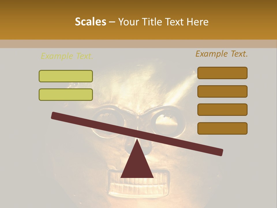 A Gold Mask With A Face On It PowerPoint Template