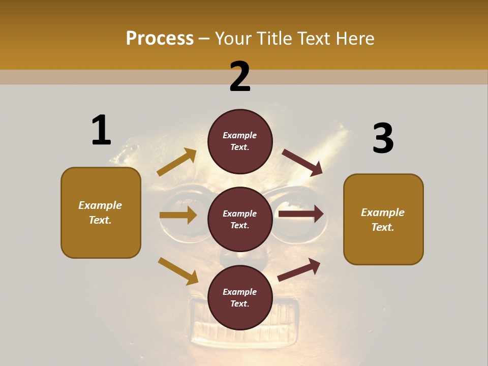 A Gold Mask With A Face On It PowerPoint Template