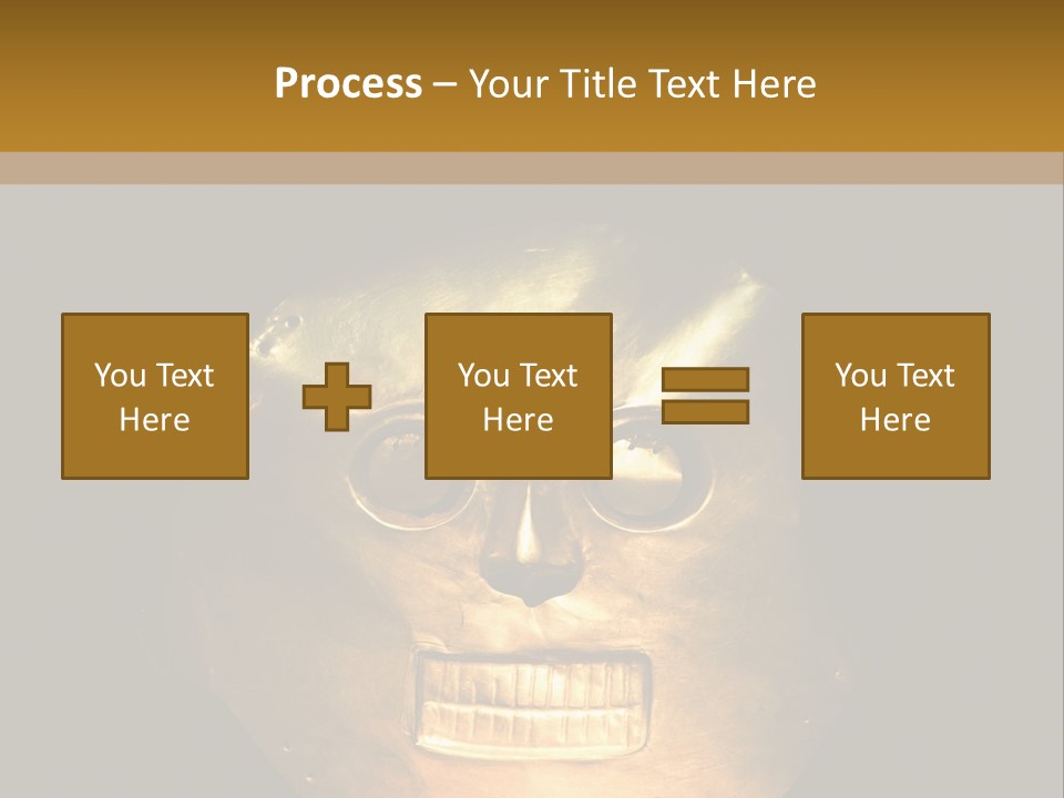 A Gold Mask With A Face On It PowerPoint Template
