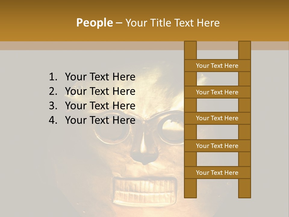 A Gold Mask With A Face On It PowerPoint Template