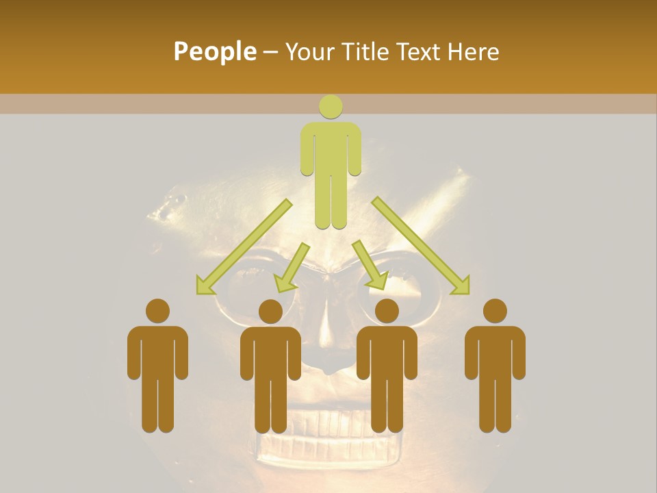 A Gold Mask With A Face On It PowerPoint Template