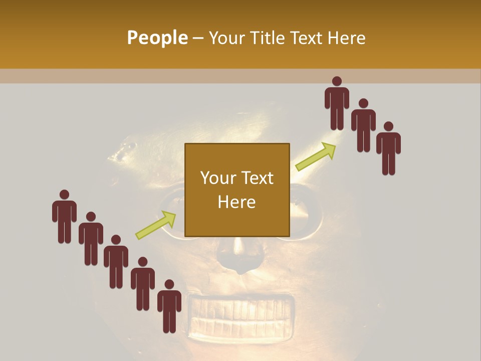 A Gold Mask With A Face On It PowerPoint Template