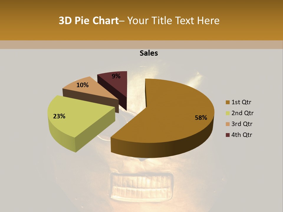 A Gold Mask With A Face On It PowerPoint Template
