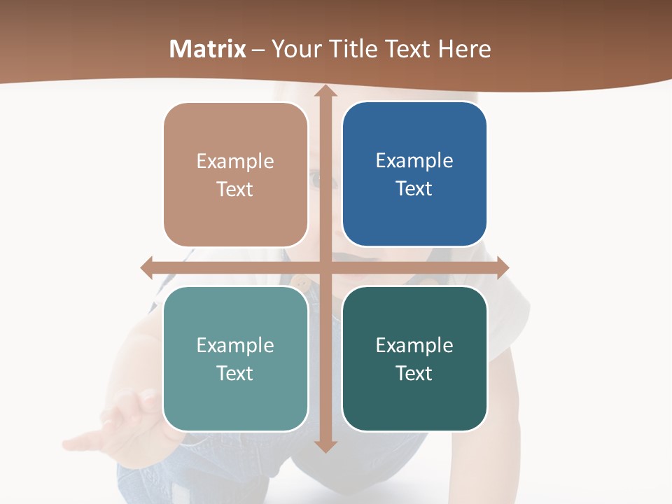 A Baby In Overalls Is Smiling For The Camera PowerPoint Template