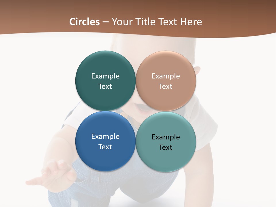 A Baby In Overalls Is Smiling For The Camera PowerPoint Template