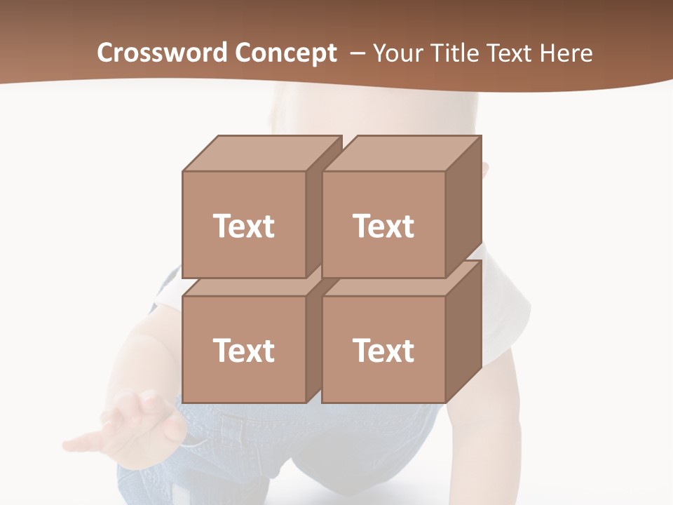 A Baby In Overalls Is Smiling For The Camera PowerPoint Template