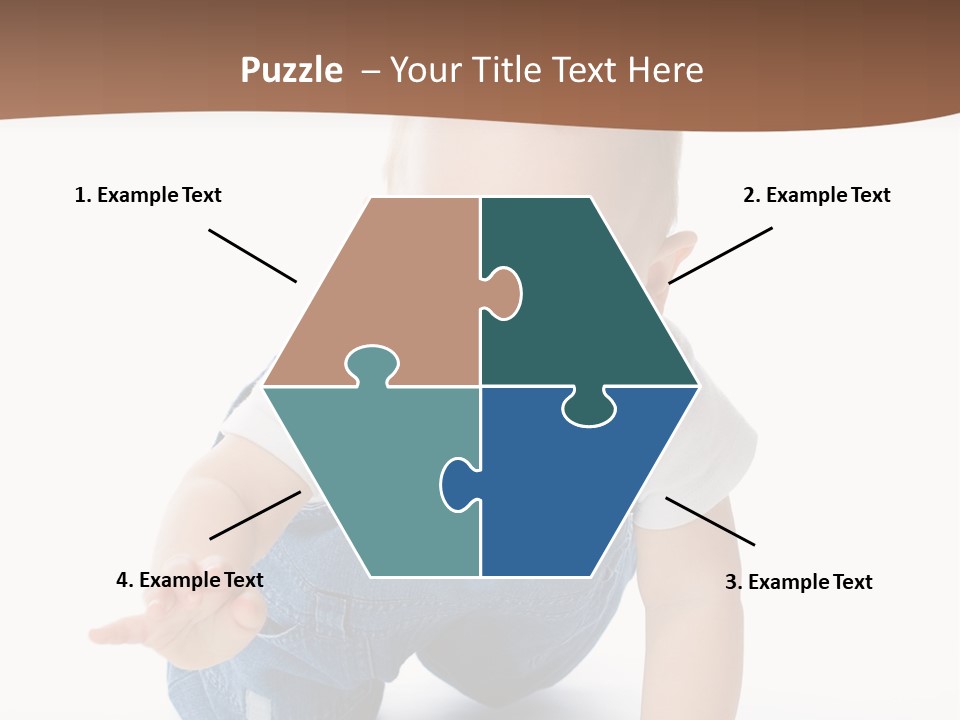 A Baby In Overalls Is Smiling For The Camera PowerPoint Template