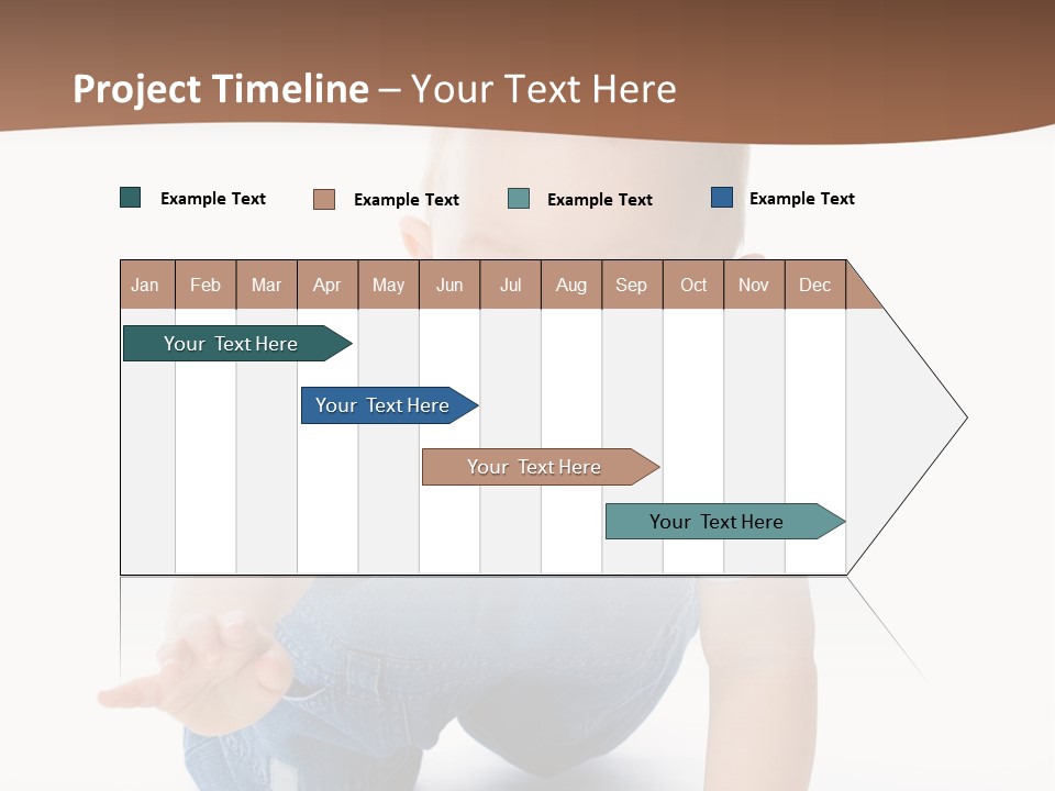 A Baby In Overalls Is Smiling For The Camera PowerPoint Template