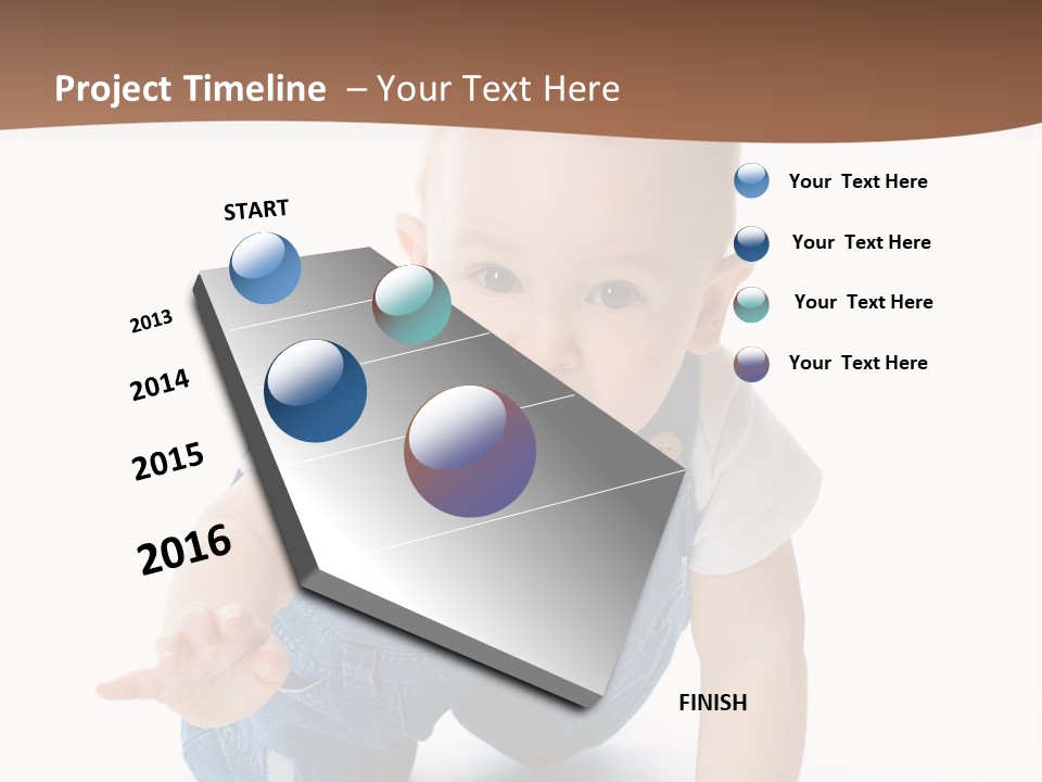 A Baby In Overalls Is Smiling For The Camera PowerPoint Template