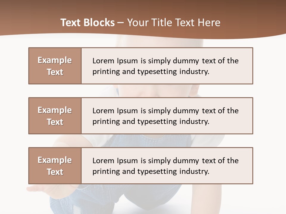 A Baby In Overalls Is Smiling For The Camera PowerPoint Template
