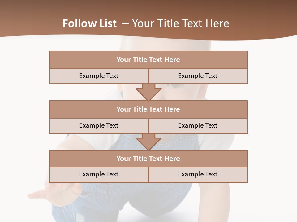 A Baby In Overalls Is Smiling For The Camera PowerPoint Template