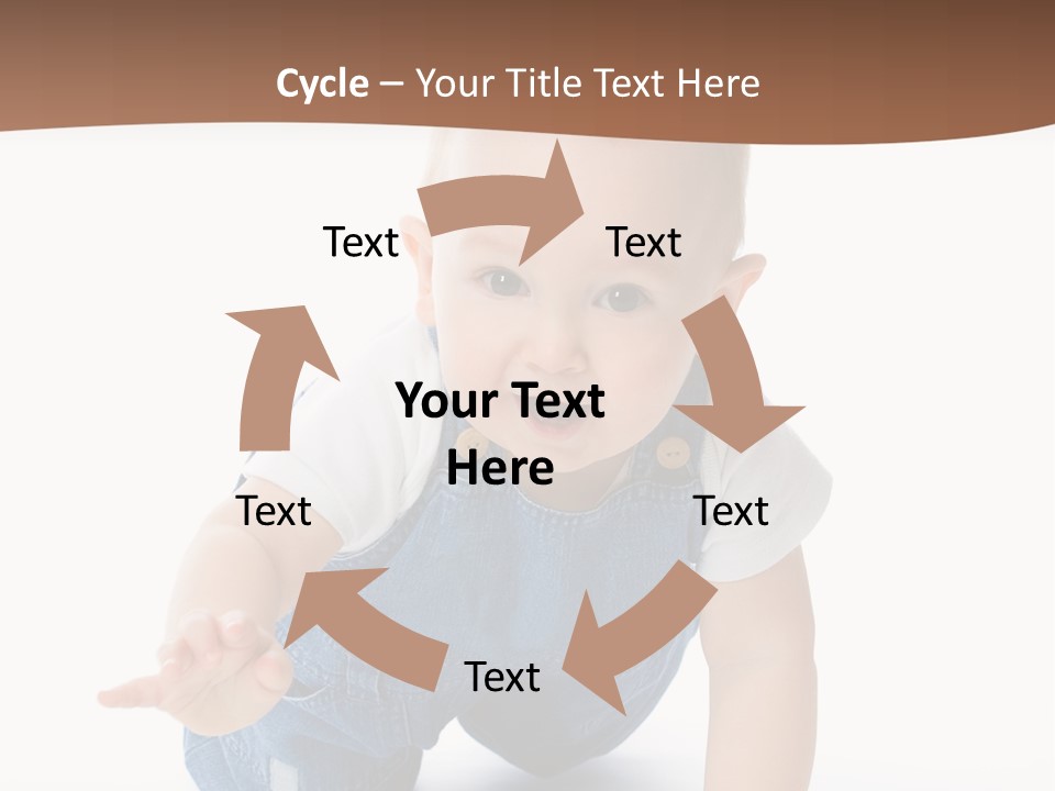 A Baby In Overalls Is Smiling For The Camera PowerPoint Template