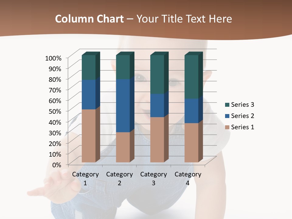 A Baby In Overalls Is Smiling For The Camera PowerPoint Template