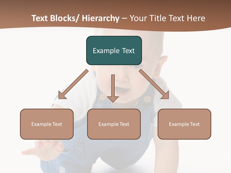 A Baby In Overalls Is Smiling For The Camera PowerPoint Template