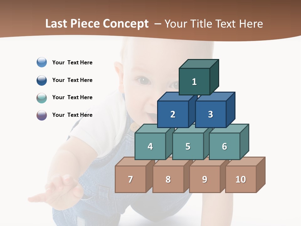 A Baby In Overalls Is Smiling For The Camera PowerPoint Template