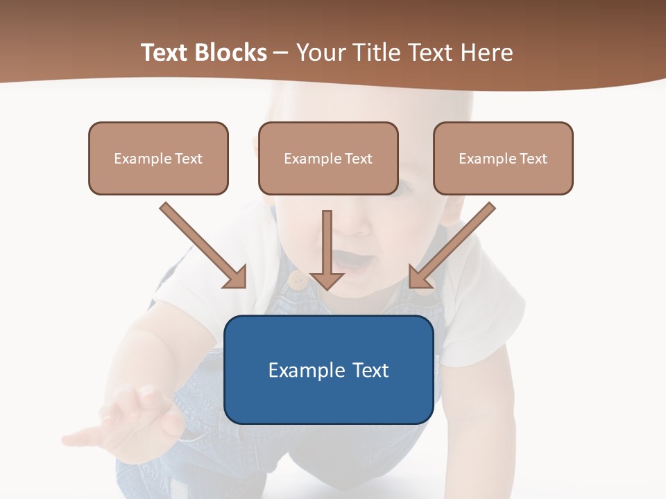 A Baby In Overalls Is Smiling For The Camera PowerPoint Template