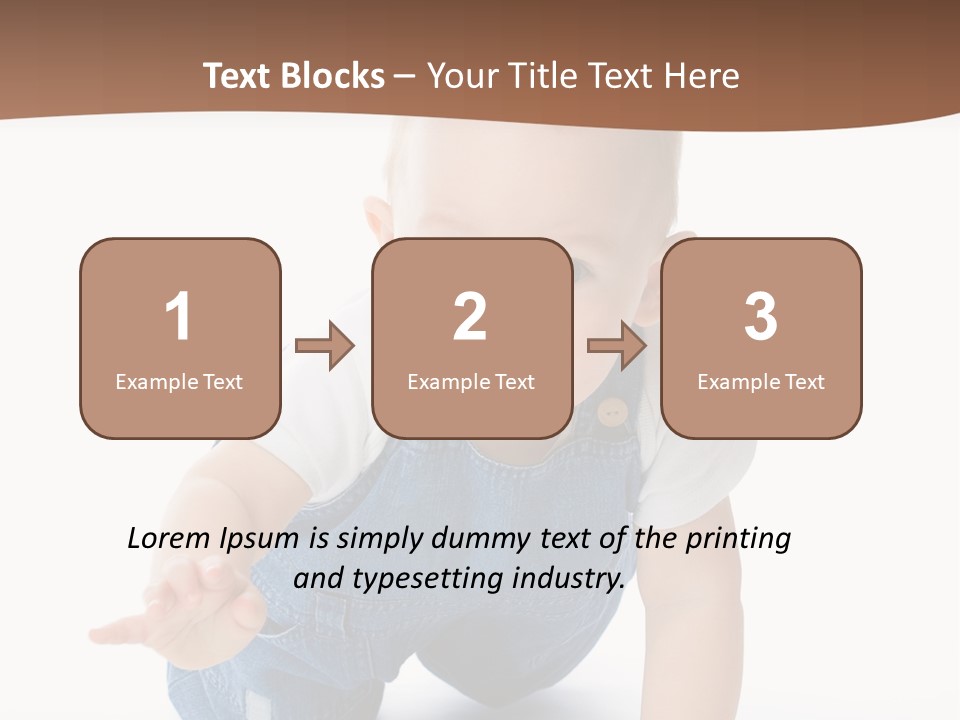 A Baby In Overalls Is Smiling For The Camera PowerPoint Template