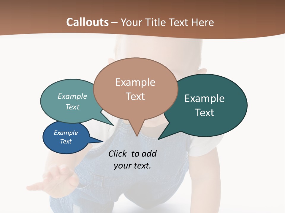 A Baby In Overalls Is Smiling For The Camera PowerPoint Template