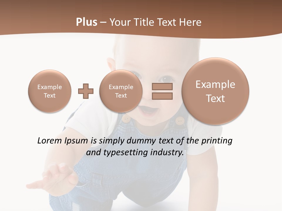 A Baby In Overalls Is Smiling For The Camera PowerPoint Template