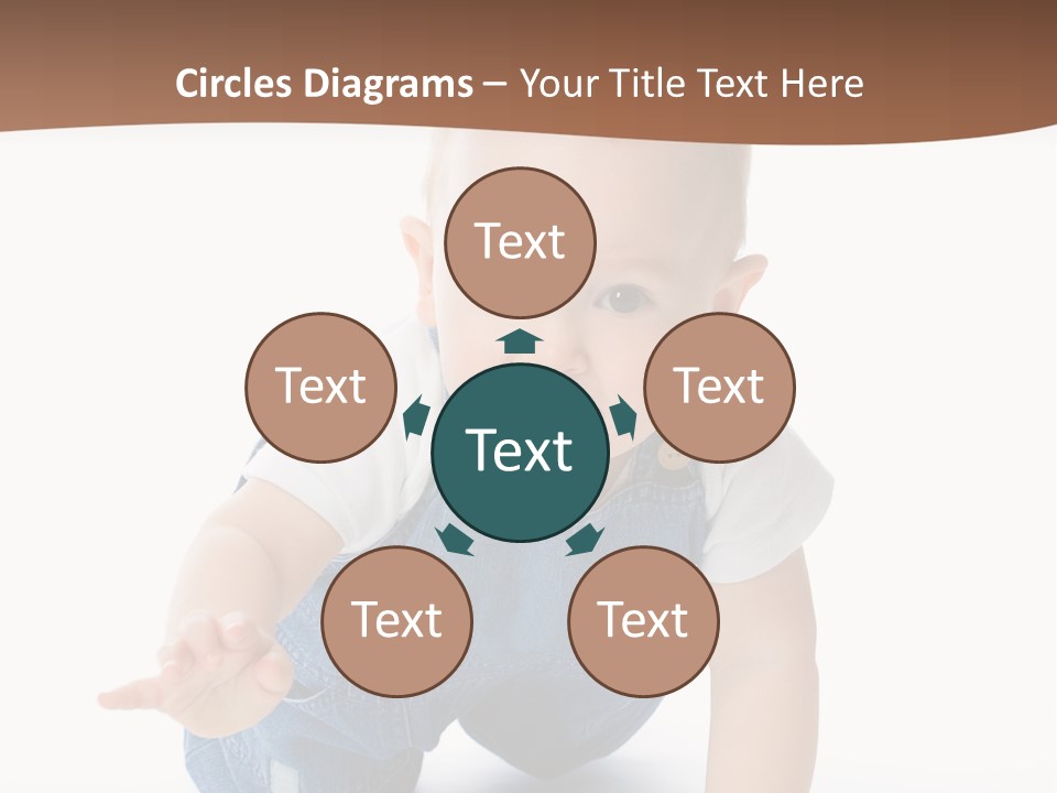 A Baby In Overalls Is Smiling For The Camera PowerPoint Template