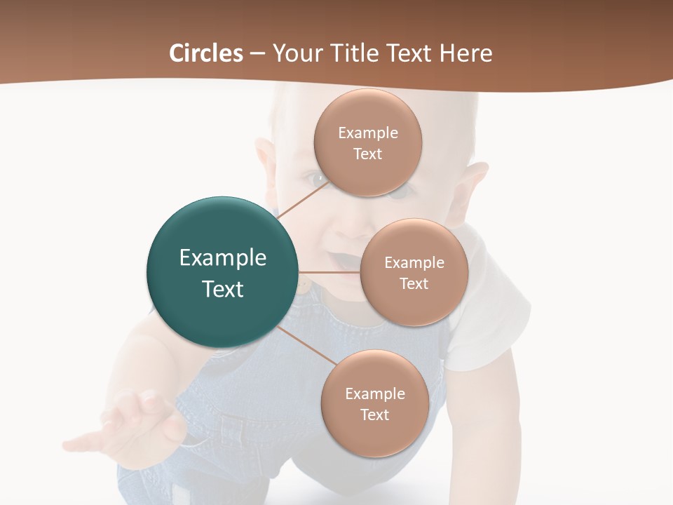 A Baby In Overalls Is Smiling For The Camera PowerPoint Template