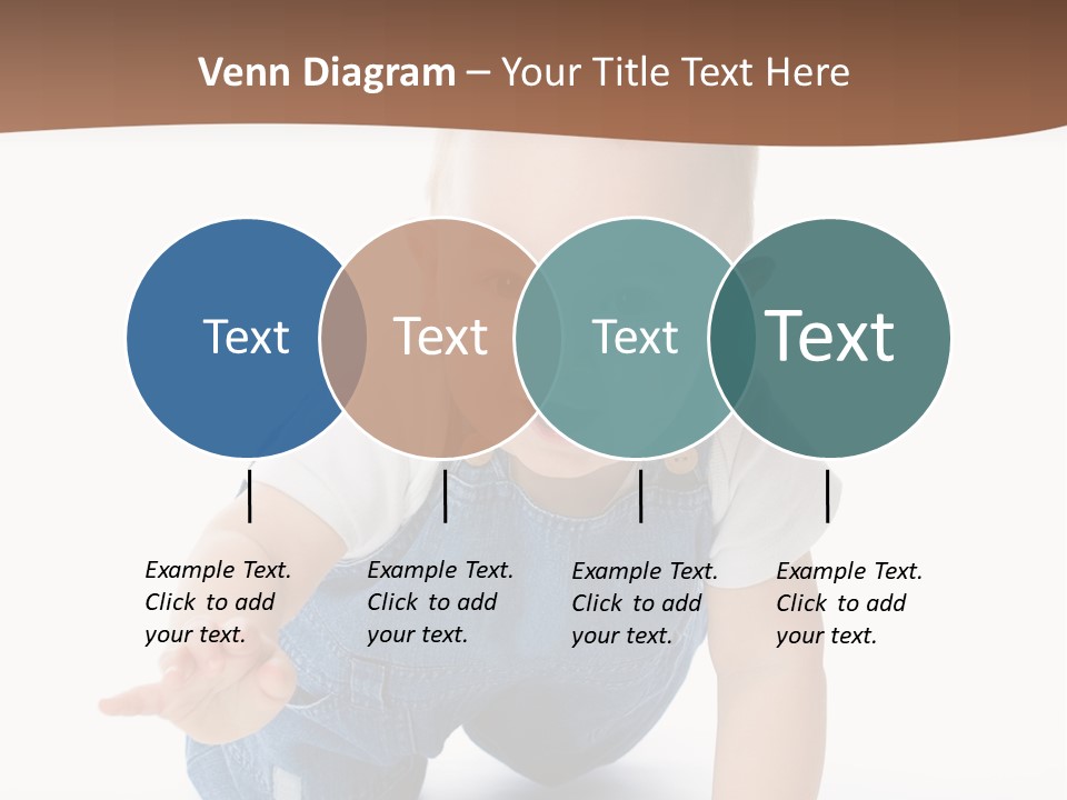 A Baby In Overalls Is Smiling For The Camera PowerPoint Template