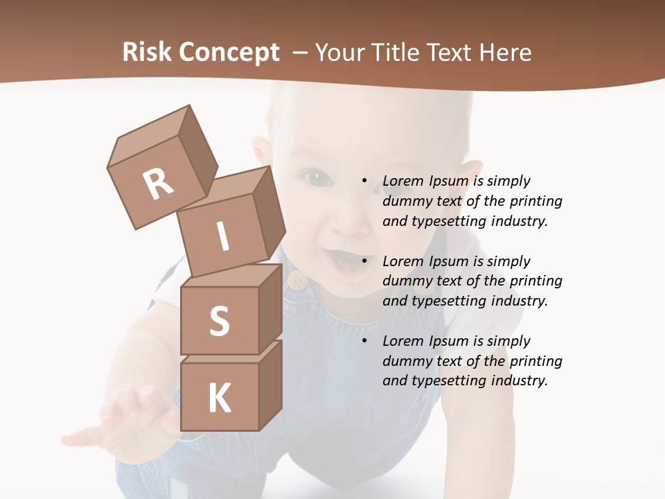 A Baby In Overalls Is Smiling For The Camera PowerPoint Template