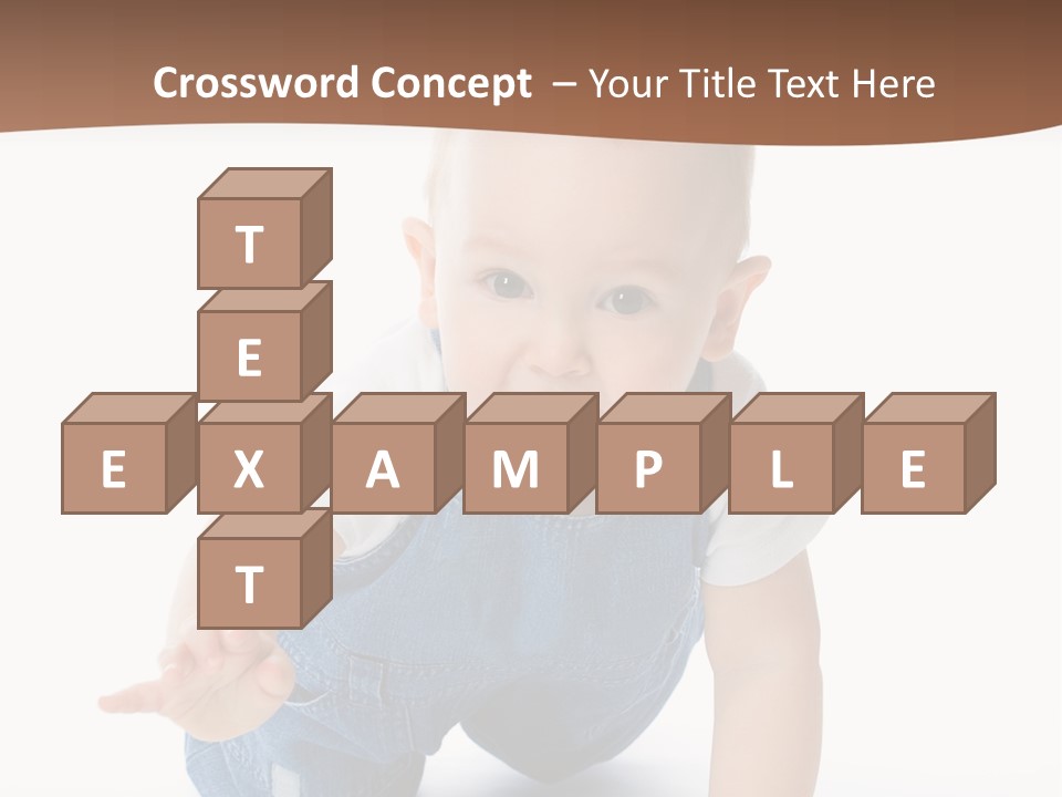 A Baby In Overalls Is Smiling For The Camera PowerPoint Template