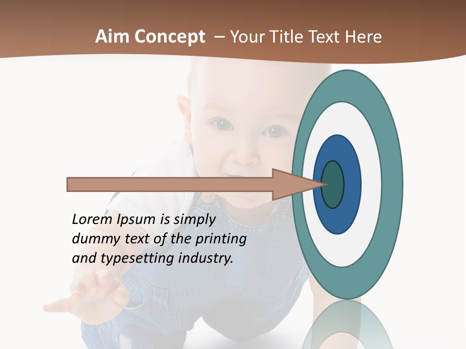 A Baby In Overalls Is Smiling For The Camera PowerPoint Template