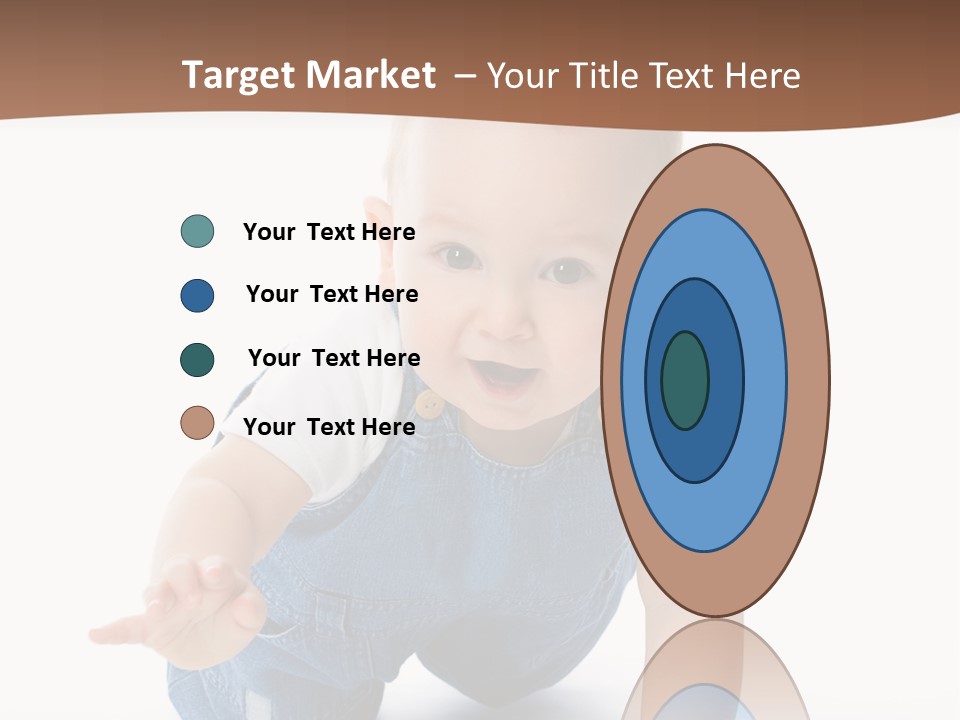 A Baby In Overalls Is Smiling For The Camera PowerPoint Template