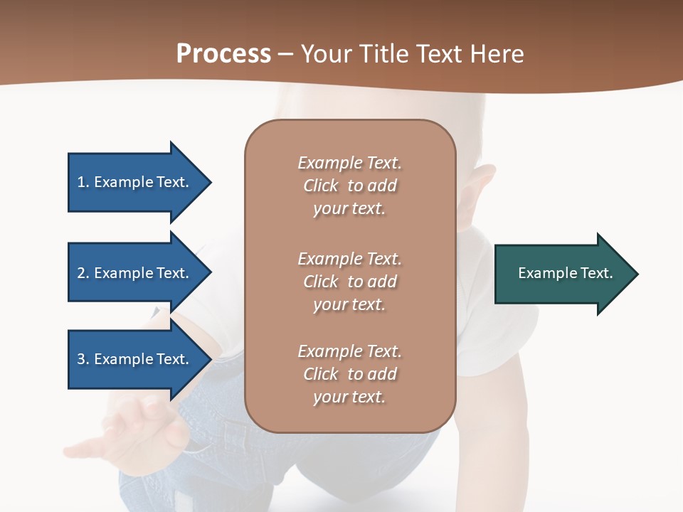 A Baby In Overalls Is Smiling For The Camera PowerPoint Template