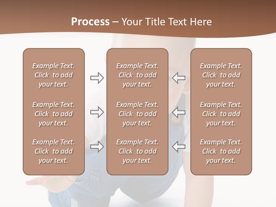 A Baby In Overalls Is Smiling For The Camera PowerPoint Template