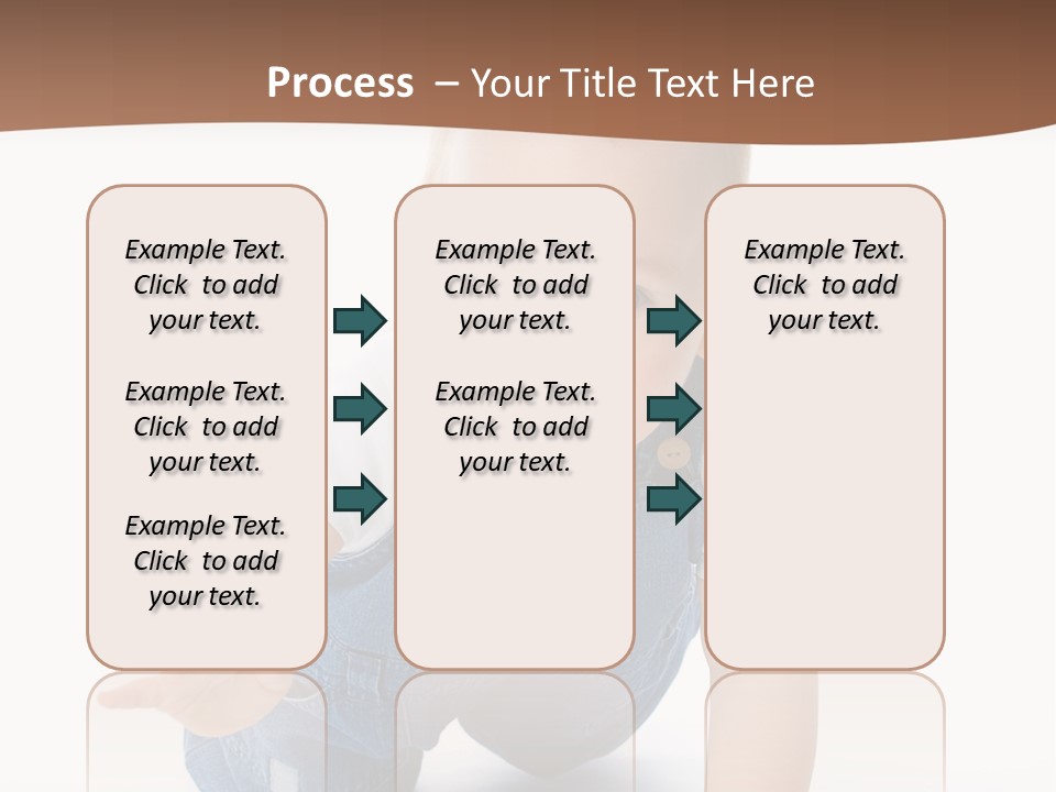 A Baby In Overalls Is Smiling For The Camera PowerPoint Template