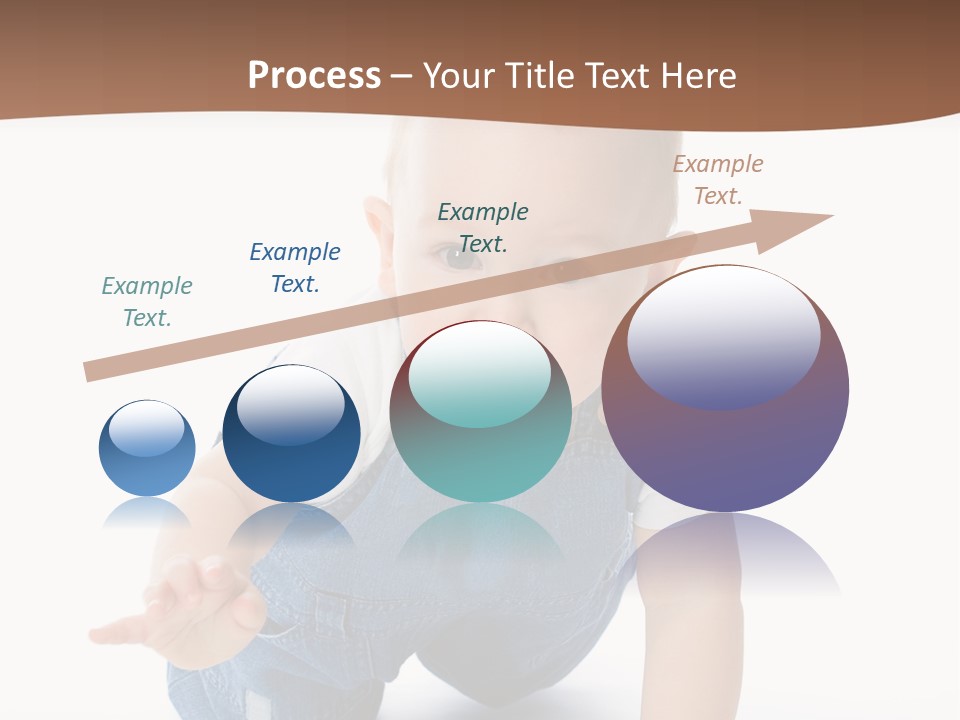 A Baby In Overalls Is Smiling For The Camera PowerPoint Template