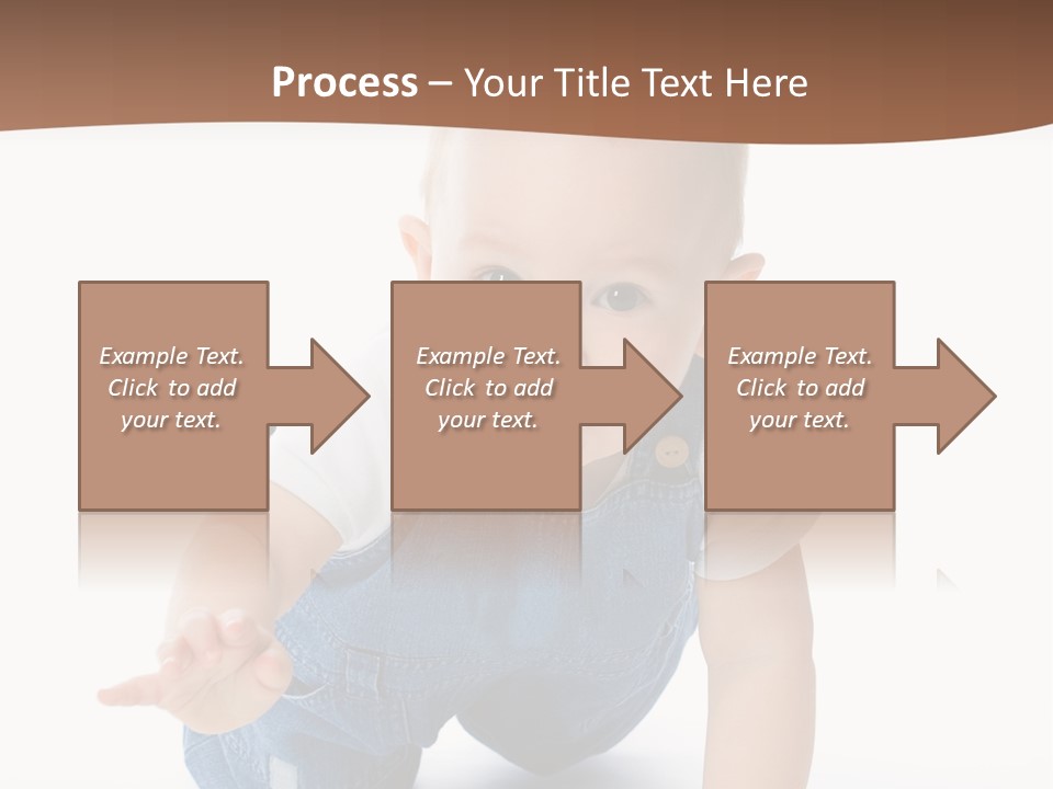 A Baby In Overalls Is Smiling For The Camera PowerPoint Template