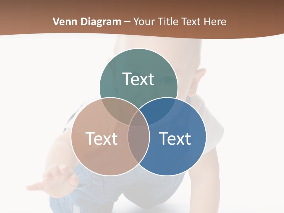 A Baby In Overalls Is Smiling For The Camera PowerPoint Template