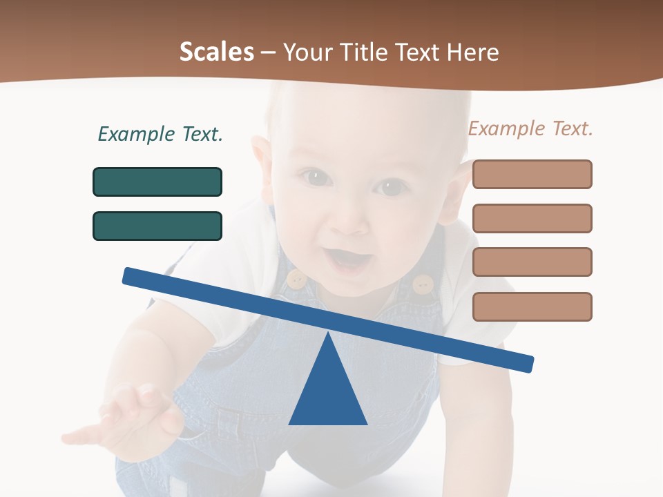 A Baby In Overalls Is Smiling For The Camera PowerPoint Template